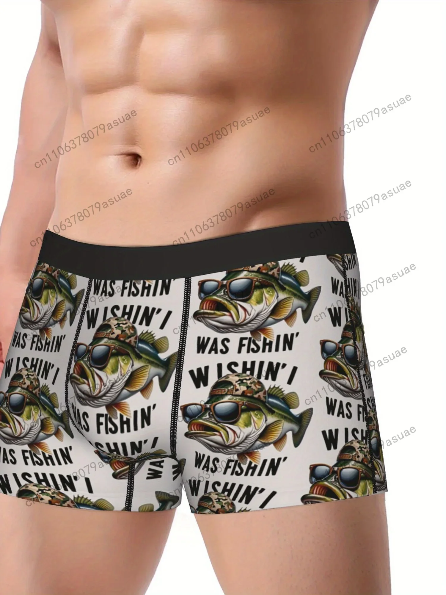 メンズフィッシングアンダーウェア - 面白い鯉とバスのグラフ - Quick Dry Underwear のレビューと価格